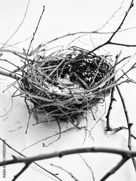Fototapeta A nest on a branch