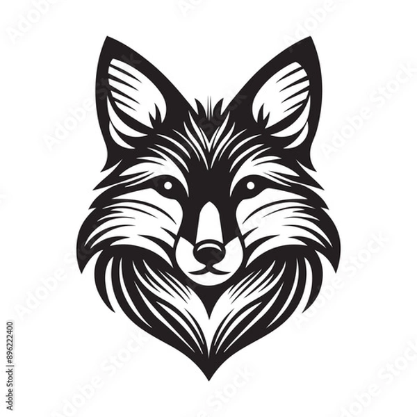 Fototapeta Fox head silhouette Vector Illustration