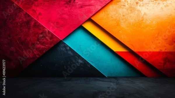 Fototapeta Dynamic Harmony: Triadic Abstract