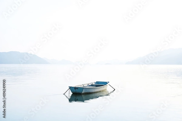 Fototapeta Small Rowboat in Calm Waters