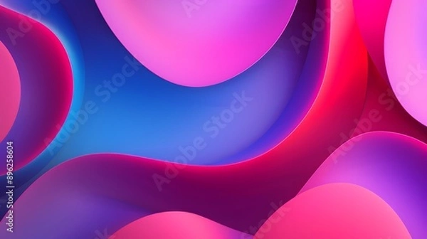 Fototapeta Abstract background with vibrant pink and blue gradient colors, flowing in a dynamic and fluid pattern.