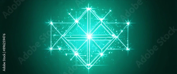 Obraz Dark and abstract green turquoise pattern in a void