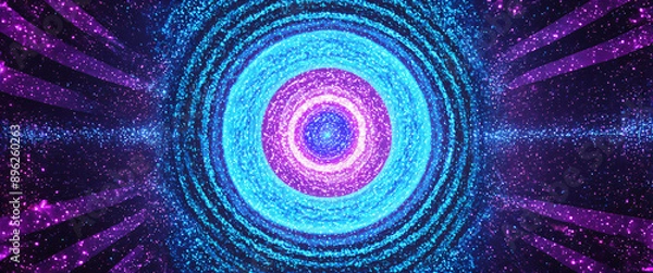 Fototapeta Abstract circle pattern converging in a singularity