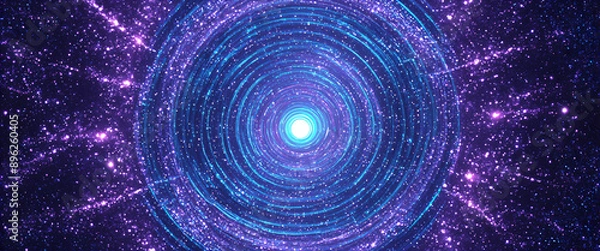 Fototapeta Abstract circle pattern converging in a singularity