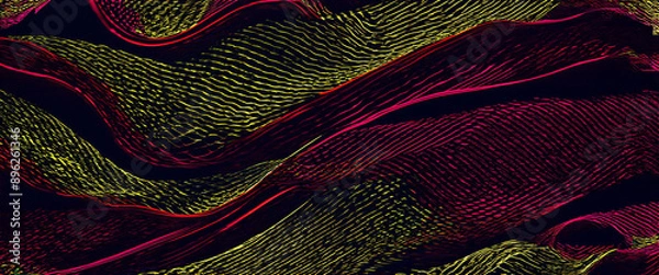 Obraz Abstract wavy background pattern in yellow mixed with pink