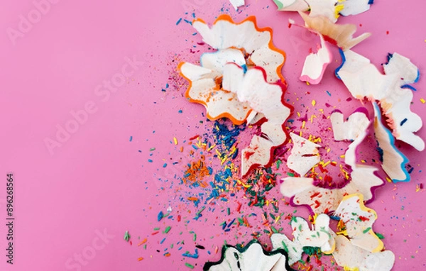 Obraz Bright Colourful Pencil Shavings