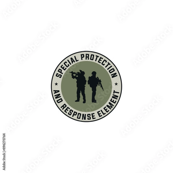 Obraz Elite Army Security Force Badge Logo Design Template