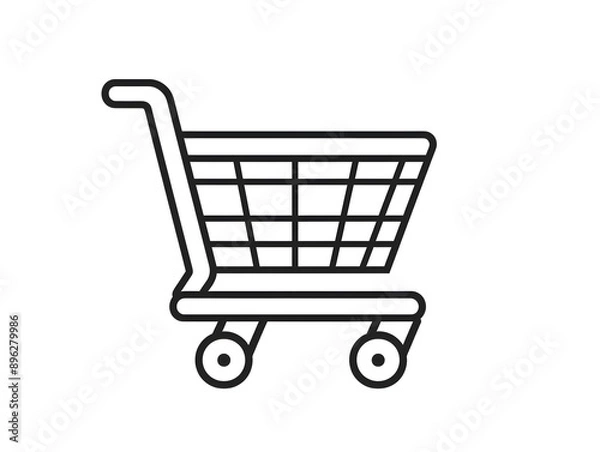 Fototapeta Shopping cart line art icon for app design and website design