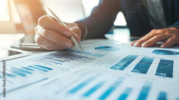 Fototapeta Diligent Analysts Shape Private Equity Market Outlooks growth private analyzing