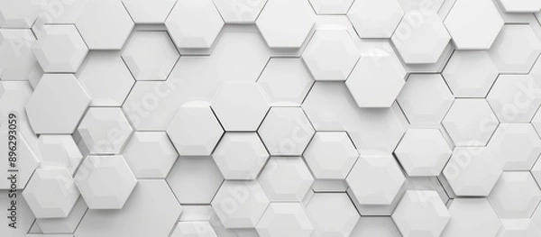 Fototapeta Abstract White Hexagon Pattern Background