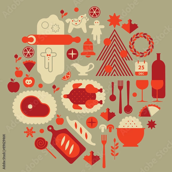 Obraz Christmas food composition.