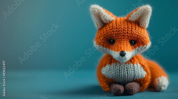Obraz Crochet Plushies,  hand knitted toy fox