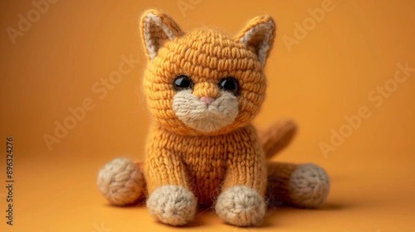 Obraz Crochet Plushies, hand knitted cat toy