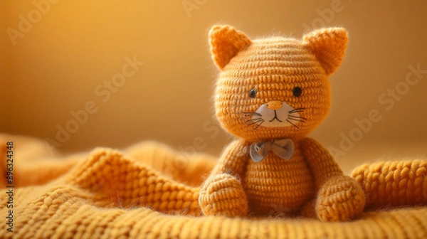 Obraz Crochet Plushies, hand knitted cat toy