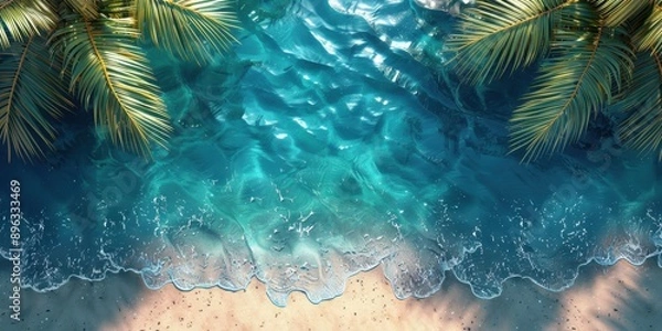 Obraz Crystal Clear Pool Surrounded by Tropical Plants