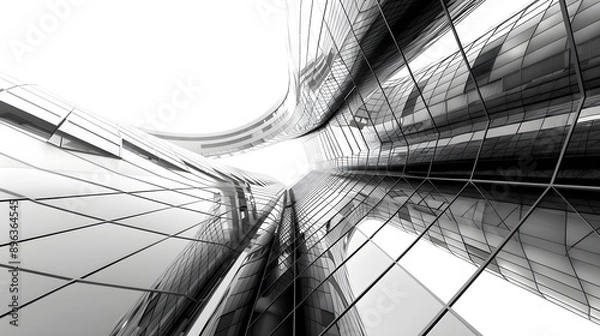 Obraz Abstract architectural black and white background