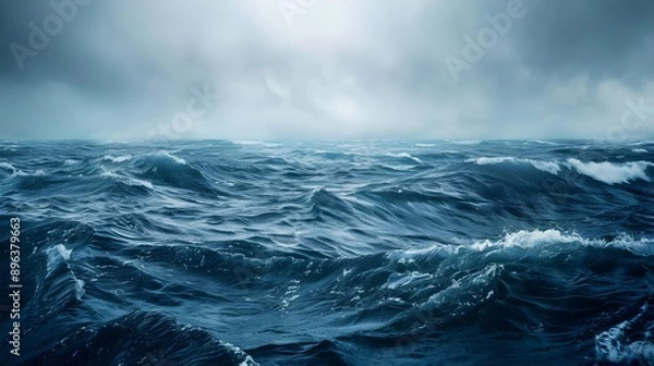 Fototapeta Composite image of rough blue ocean