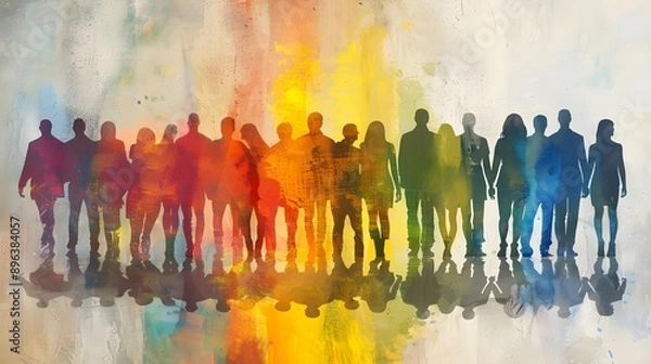Fototapeta Concept of diversity in a group of people working together