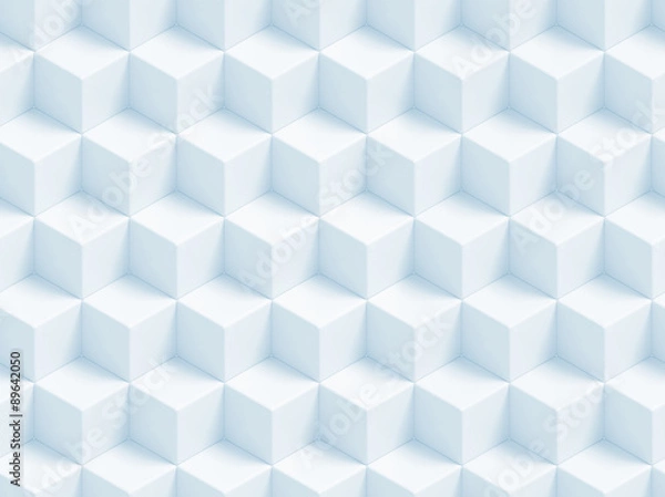 Fototapeta Streszczenie tło niebieskie kostki geometryczne 3D - wzór