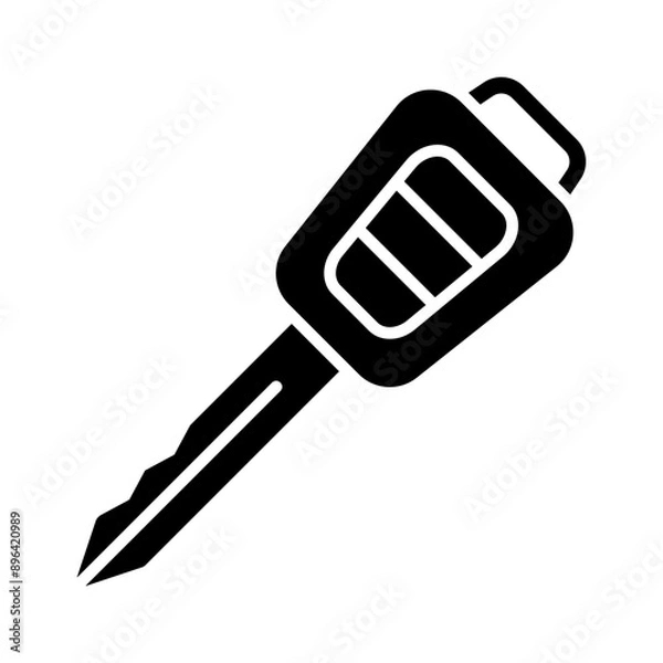 Fototapeta Car key glyph solid icon