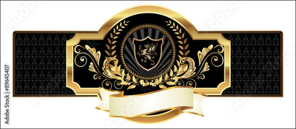 Fototapeta Etichetta Nera Oro