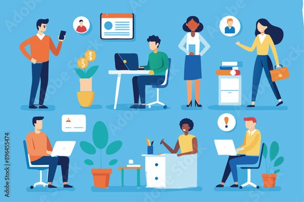 Obraz office-business-people-collection bundle