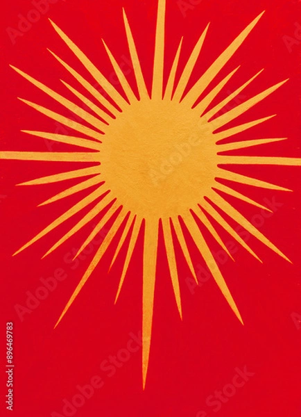 Obraz 直筆アクリル絵画『金の太陽』