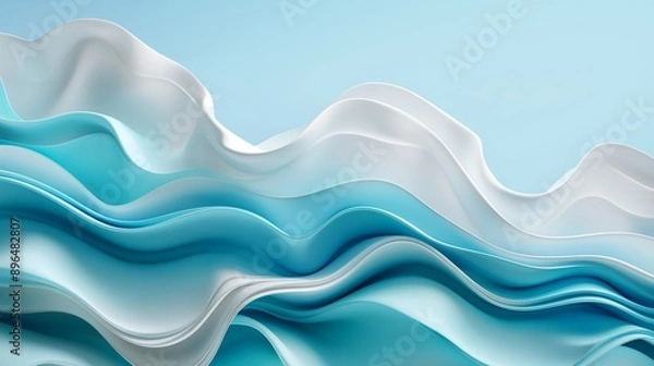 Fototapeta Vibrant 3d abstract dynamic background fluid motion, swirling patterns, rich blend of colors. AI generated