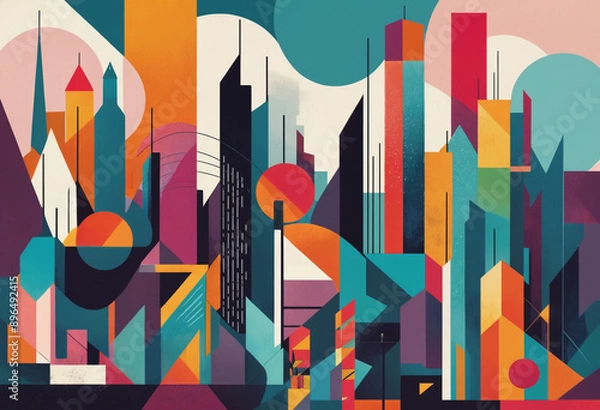 Obraz abstract background with colorful lines