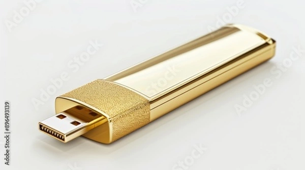 Fototapeta USB flash drive in close up on white background