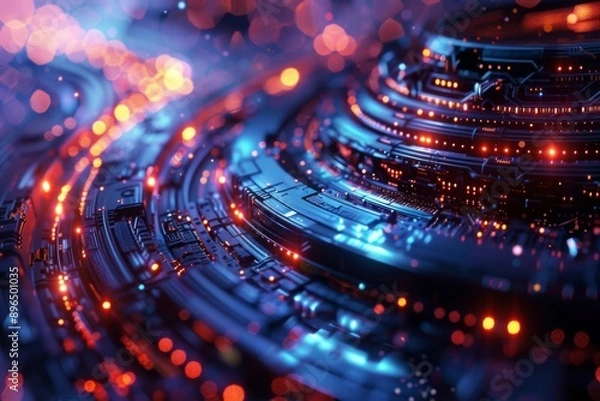 Fototapeta Ultra futurist tech abstract background