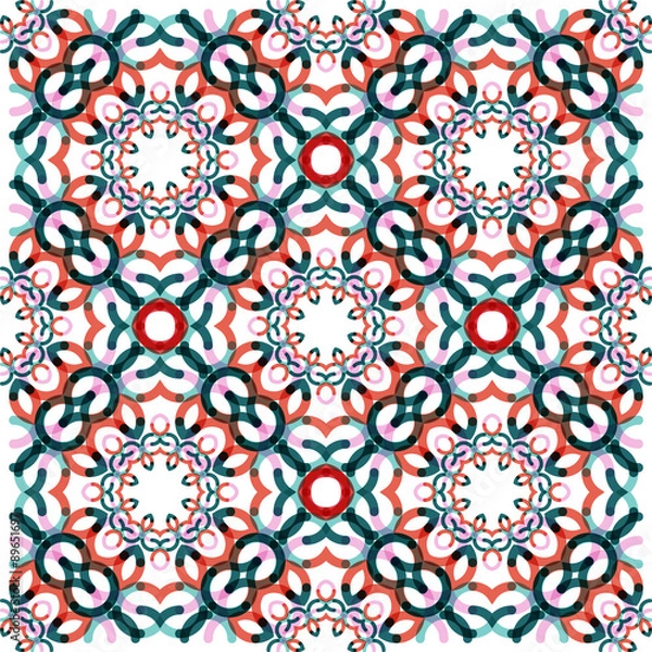 Fototapeta Seamless vector geometric abstract pattern. Creative round