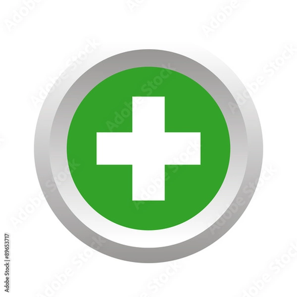 Fototapeta Add round button, volumetric