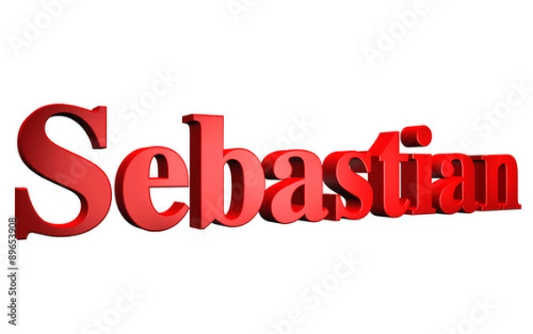 Obraz 3D Sebastian text on white background