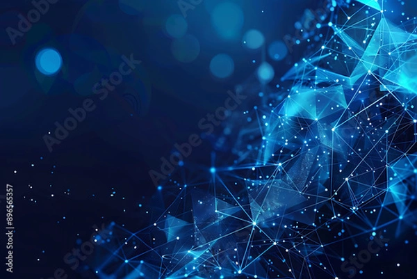 Obraz abstract blue background with shiny lines and space for text, vector illustration