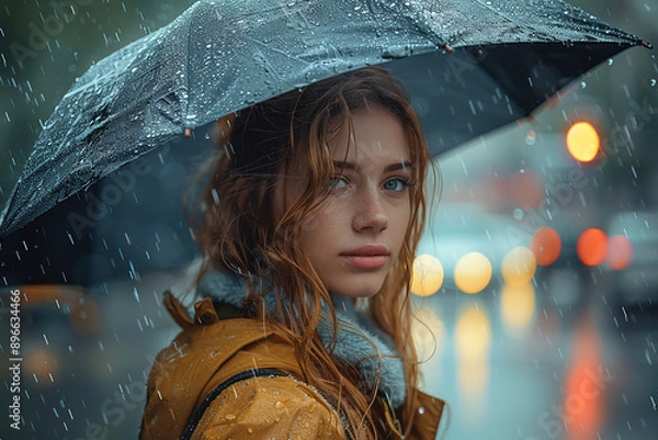 Obraz person with umbrella