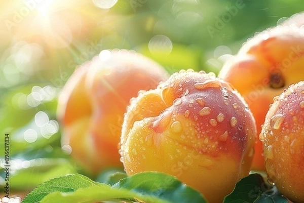 Obraz Yellow Peach fruit background