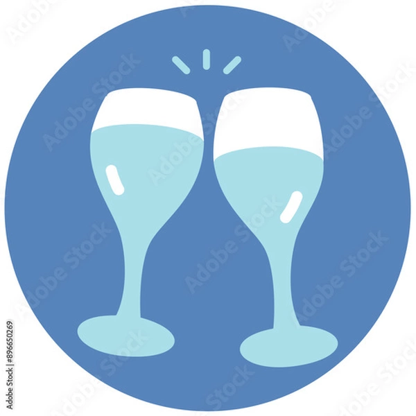 Fototapeta Champagne Toasts Icon