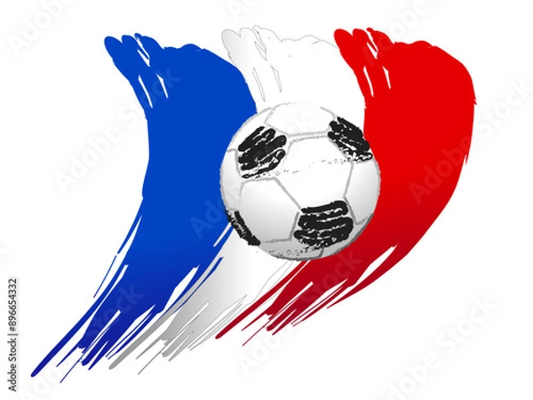 Obraz A soccer ball on the background of the French flag. 