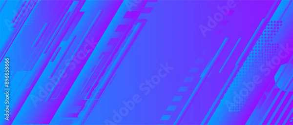 Fototapeta abstract blue tech background with gradient lines. vector illustration
