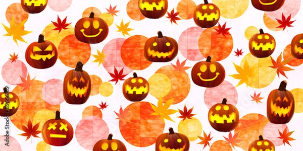 Fototapeta ハロウィン　かぼちゃ　もみじ