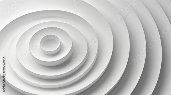 Fototapeta Minimalist Composition of Light Geometric Shapes on White Background