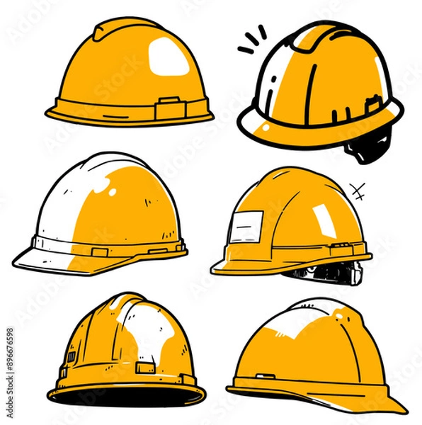 Fototapeta 安全ヘルメットのシンプルイラスト