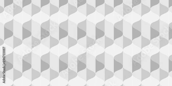 Fototapeta Vector Overlapping Pattern Minimal diamond geometric digital wave backdrop abstract wave square background. white and gray line seamless tile stripe overlap creative retro square pattern background.