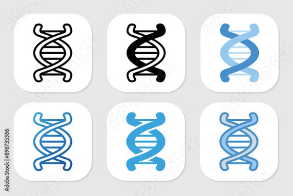 Fototapeta genetics icons with various design styles