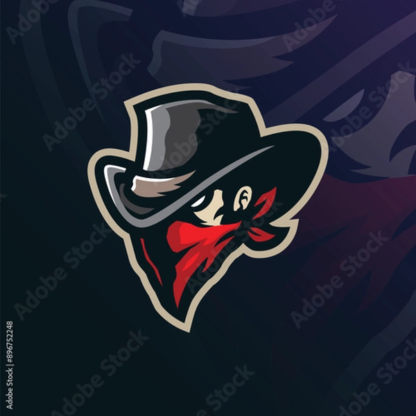 Obraz Bandits mascot logo design vector with modern illustration concept style for badge, emblem and t shirt printing. Bandits head illustration for sport and esport team.