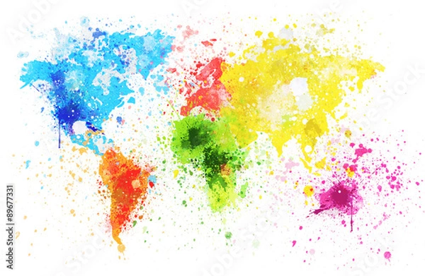 Fototapeta world map painting