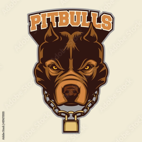 Obraz Pit bull Head Mascot