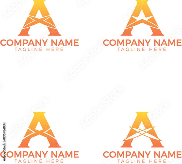 Fototapeta A letter logo design, Vector logo design, modern minimalist and professional logo design