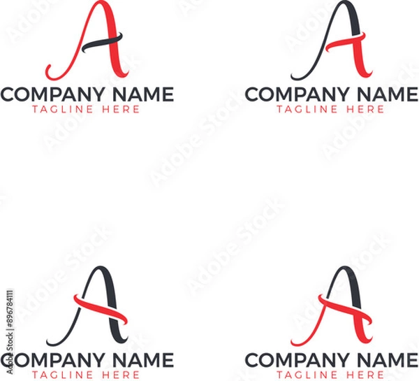 Fototapeta A letter logo design, Vector logo design, modern minimalist and professional logo design
